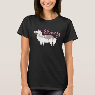 Womens Llama Sloth Lazy Napping T-Shirt