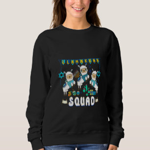 Womens Llamakkah Squad Funny Hanukkah Llama Appare Sweatshirt