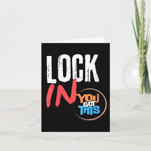 Womens Lock In You Got This Teacher Testing Motiva Card (Front)