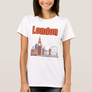 Women's London Skyline Big Font T-Shirts