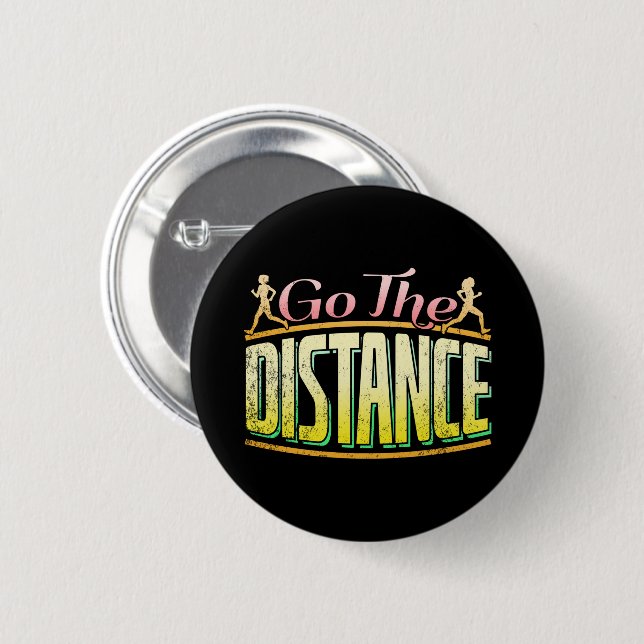 Womens Long Distance Running - Marathon Runner 6 Cm Round Badge (Front & Back)
