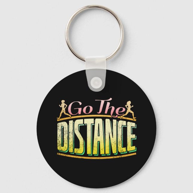 Womens Long Distance Running - Marathon Runner Key Ring (Front)