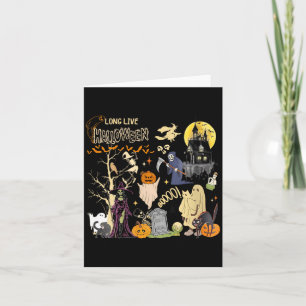 Womens Long Live Halloween Black Cat Poison Witch Card
