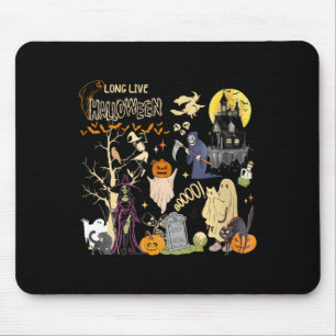 Womens Long Live Halloween Black Cat Poison Witch Mouse Pad