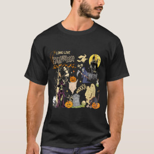 Womens Long Live Halloween Black Cat Poison Witch T-Shirt