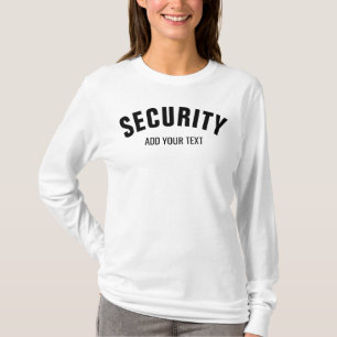 Womens Long Sleeve Security Double Sided Print T-Shirt