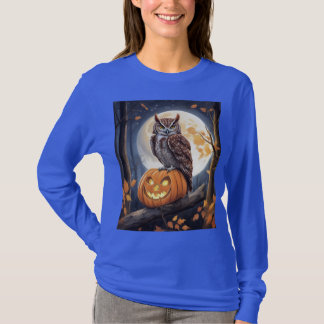 Women's long-sleeved Halloween screech owl jack te T-Shirt