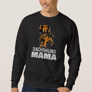 Womens Longhaired Dachshund Mama Women Sweatshirt