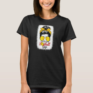 Womens Loud & Proud Softball Gigi Messy Bun Leopar T-Shirt