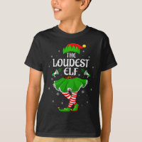 Womens Loudest Elf Christmas Family Girls Women El