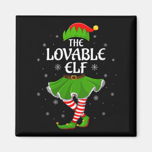 Womens Lovable Elf Christmas Family Girls Women El Magnet