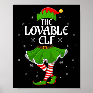 Womens Lovable Elf Christmas Family Girls Women El Poster