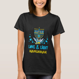 Womens Love And Light Menorah  Family Jewish Hanuk T-Shirt