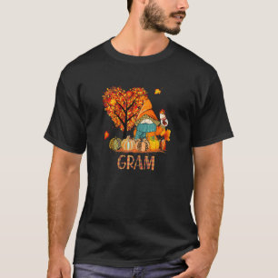 Womens Love Fall Gnomes Gram Halloween Pumpki Gran T-Shirt