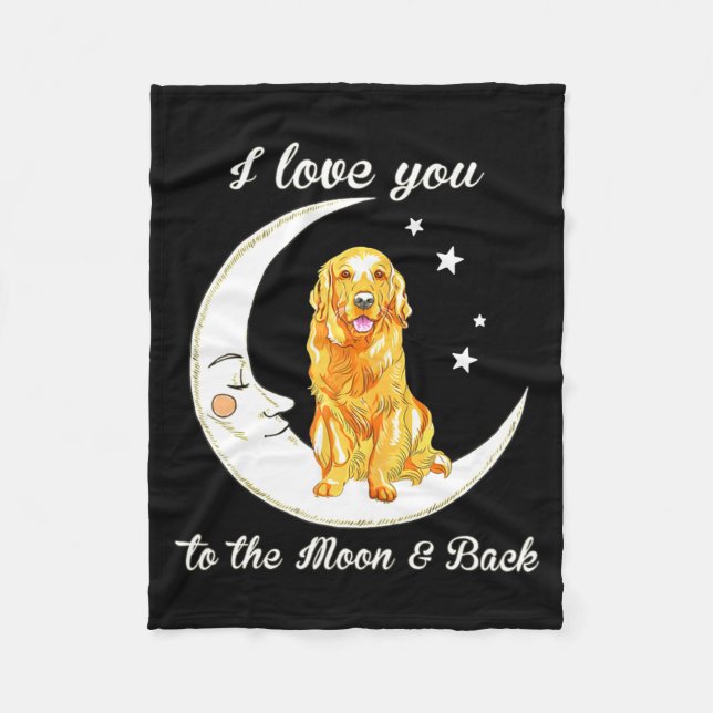 Womens Love Golden Retriever To The Moon And Back  Fleece Blanket (Front)