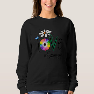 Womens Love Grammy Life Flower Daisy Flower Mothe Sweatshirt