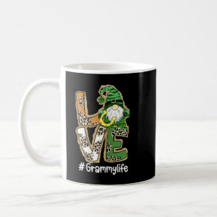 Womens LOVE Grammy Life Gnome Funny St Patrick's D Coffee Mug
