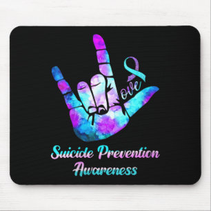 Womens Love Hand Sign Suicide Prevention Awareness Mouse Pad