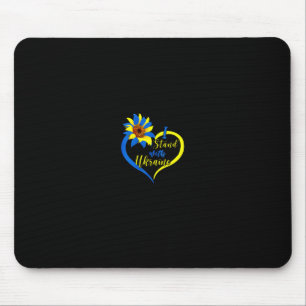 Womens Love Heart Ukraine Sunflower I Stand With U Mouse Pad