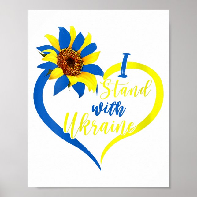 Womens Love Heart Ukraine Sunflower Ukrainian I St Poster (Front)