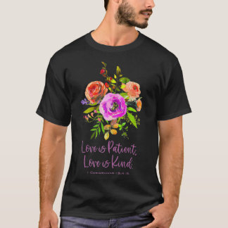 Womens LOVE IS PATIENT & KIND 1 Corinthians Christ T-Shirt