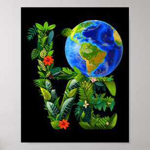 Womens Love On Earth Day Heal The Planet Save Poster
