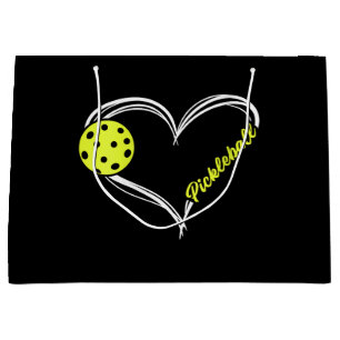 Womens Love Pickleball - cute pickleball match, I  Large Gift Bag