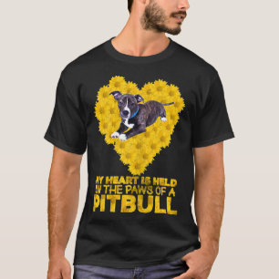 Womens Love Pitbull You Are My Sunshine Sunflower  T-Shirt