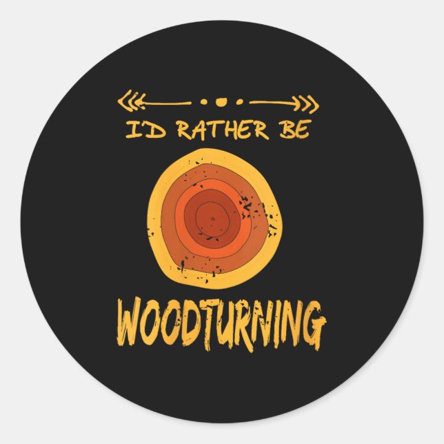 Womens Love Spending Time Woodturning Humour Retro Classic Round Sticker (Front)