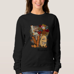 Womens Love Turkey Nana Life Thanksgiving Fall Wom Sweatshirt
