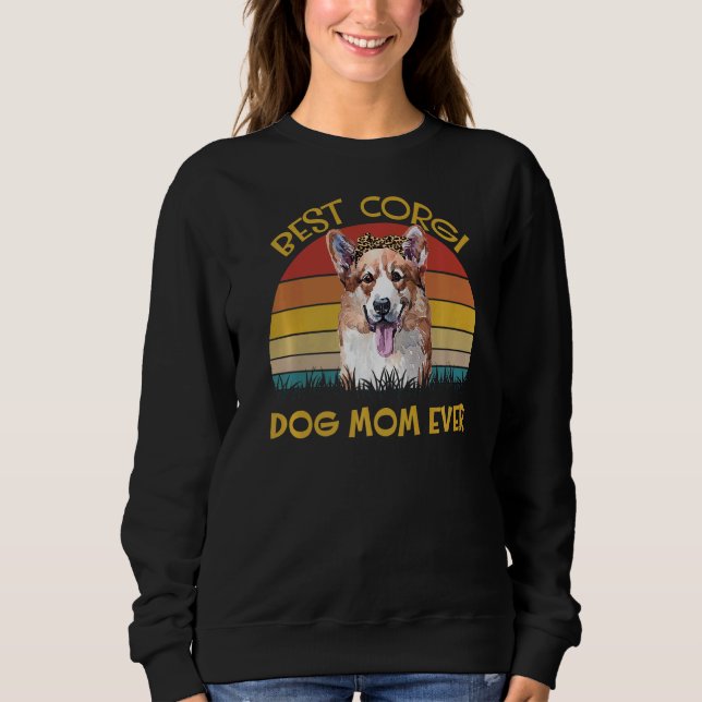 Womens Lovely Dog Holder Dog  Best Dog Mum Corgi Sweatshirt (Front)