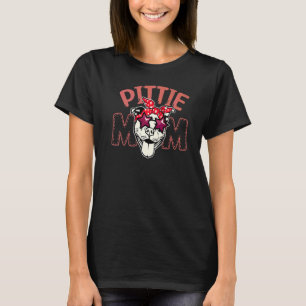 Womens Lovely Dog Holder  Pitbull Mama Pittie Mum T-Shirt