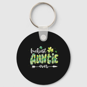Womens Luckiest Auntie Ever St Patricks Day Key Ring