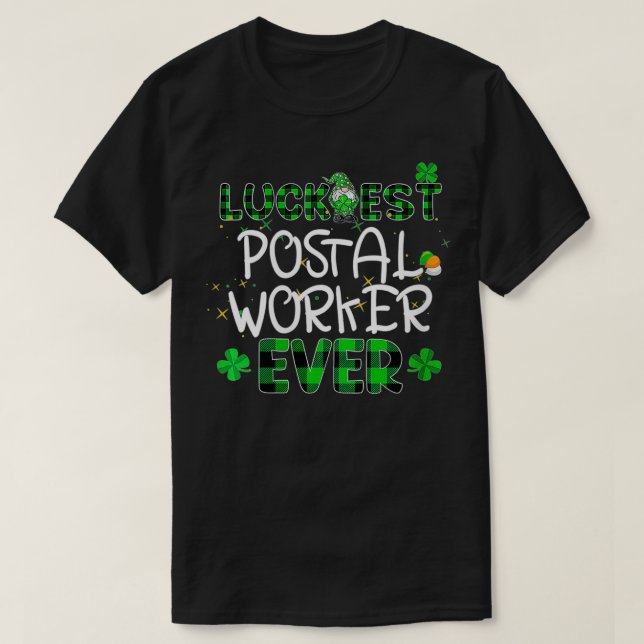 Womens Luckiest Postal worker Ever St Patricks Day T-Shirt (Design Front)