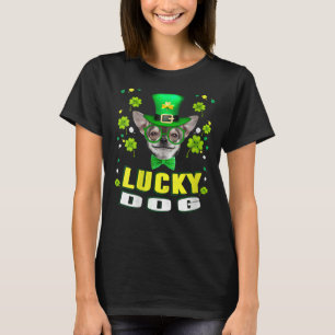 Womens Lucky Dog Chihuahua Leprechaun Hat Funny St T-Shirt