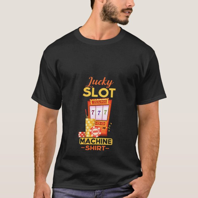Womens Lucky Slot Machine  Cool Casino Gambling T-Shirt (Front)