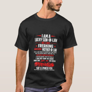 Womens Lucky Son In Law Of Mother In Law I Love My T-Shirt
