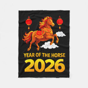 Women's lunar new year 2026 chinese new year fleece blanket