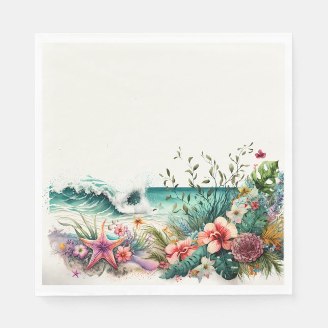 Women's Luncheon Tropical Paper Napkin (Front)