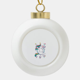 Womens Lyra Unicorn, Aerial Hoop Unicorn, Aerialis Ceramic Ball Christmas Ornament