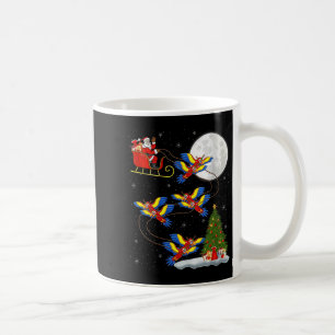 Womens Macaw Parrots Santa Sleigh Flying Funny Mag Coffee Mug