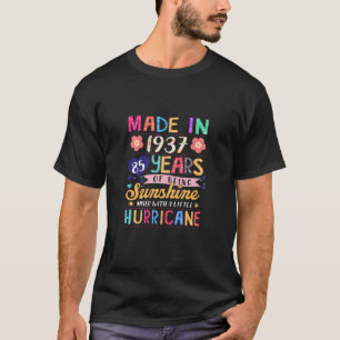 Womens Made In 1937 85 Years Of Being Awesome Flor T-Shirt