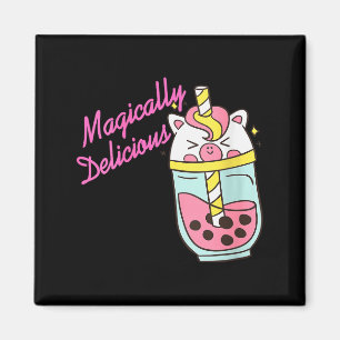 Womens Magically Delicious Unicorn Boba Kawaii Bub Magnet
