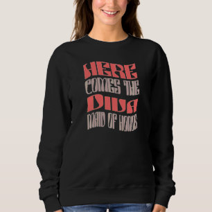Womens Maid of Honour Diva Retro Matching Bachelo Sweatshirt