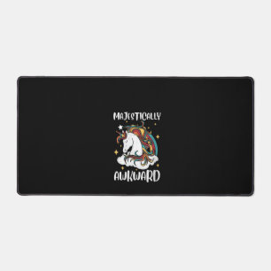 Womens Majestically Awkward Unicorn Gift Design Id Desk Mat