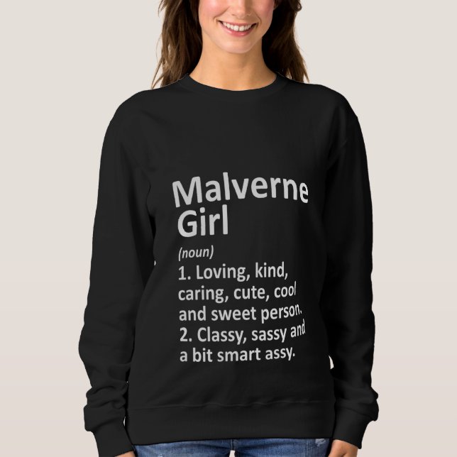 Womens Malverne Girl Ny New York Funny City Home R Sweatshirt (Front)