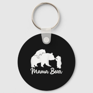 Womens Mama Bear 2 By Bear Cubs Playing Riding On Key Ring