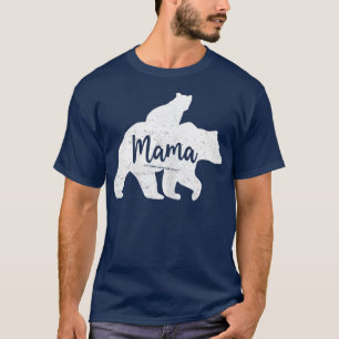 Womens Mama Bear Baby Bear Cub Riding On Back Moth T-Shirt