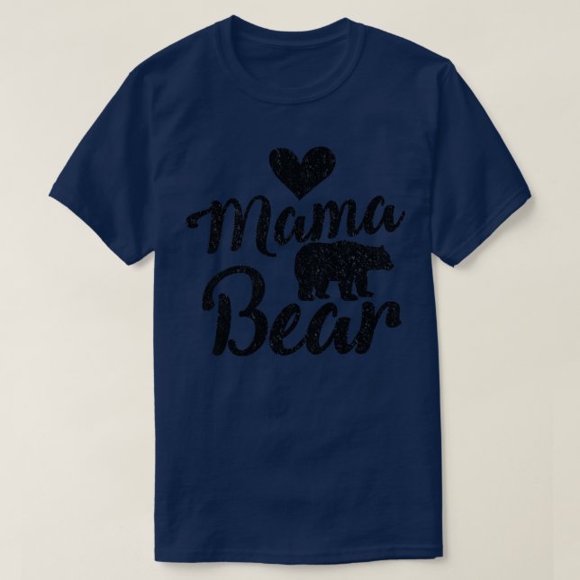 Womens Mama Bear Heart Love Family Matching Mum Gi T-Shirt (Design Front)