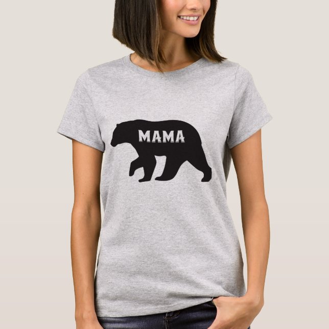 Womens Mama Bear T Shirt Cute Funny Best Mum of Bo (Front)